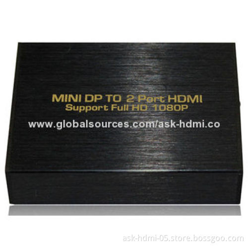 Mini DP to 2 Port HDMI Convert/Splitter, Supports 3D, OEM Orders Welcomed